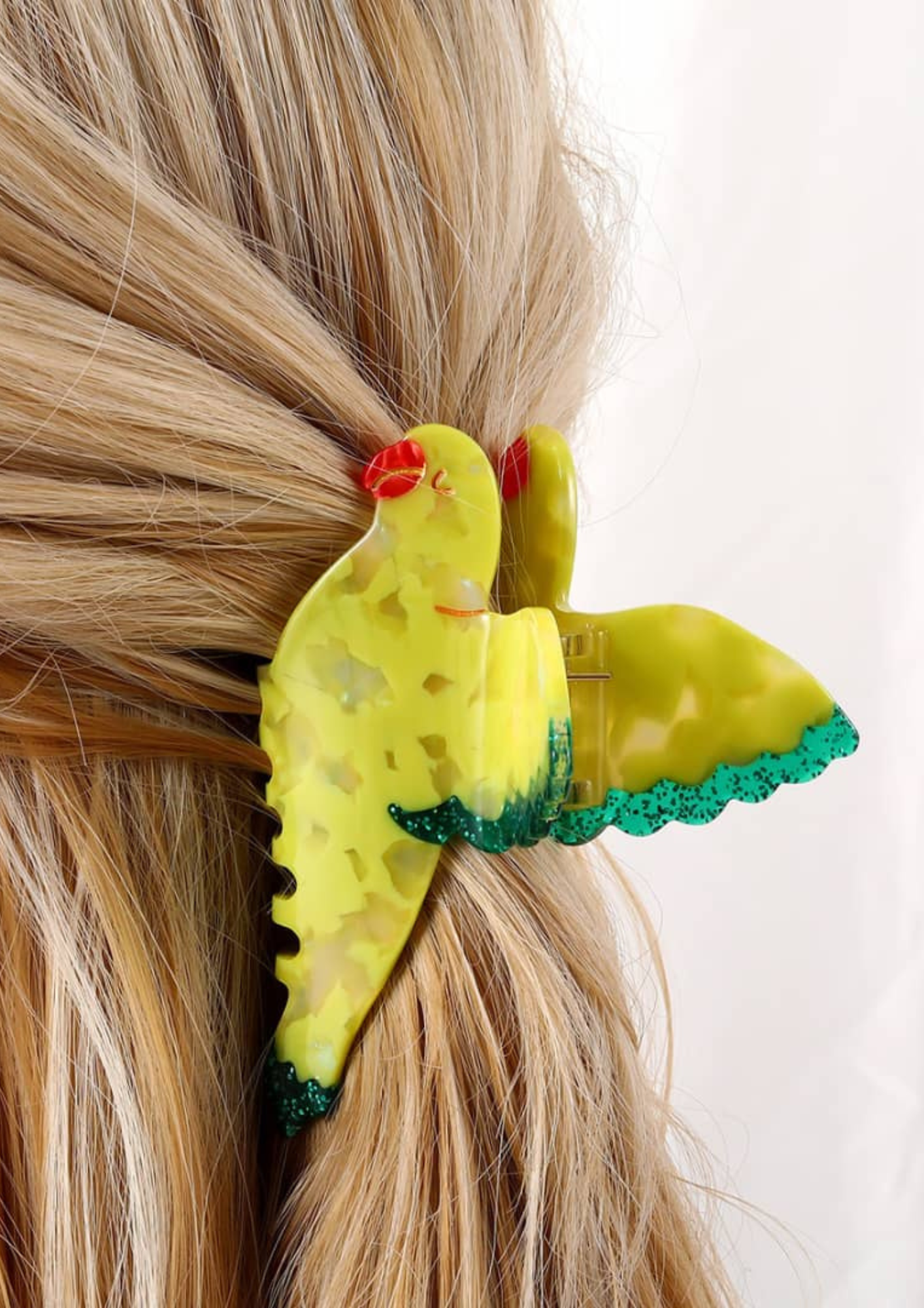 Green Bird Hair Clip