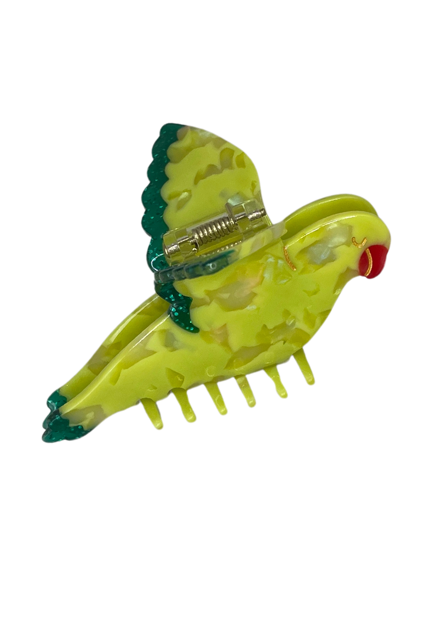 Green Bird Hair Clip