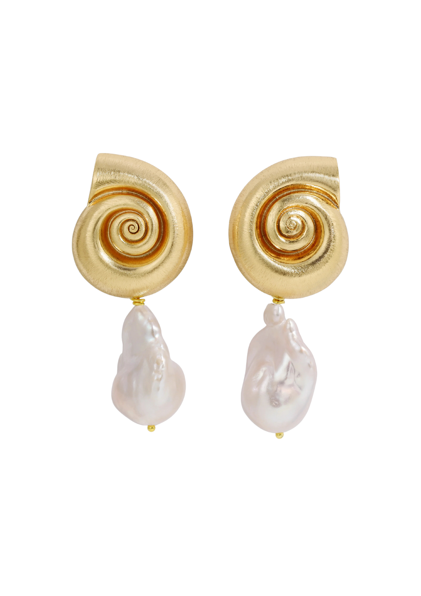 Shell Pearl Earrings ~ 2 pc