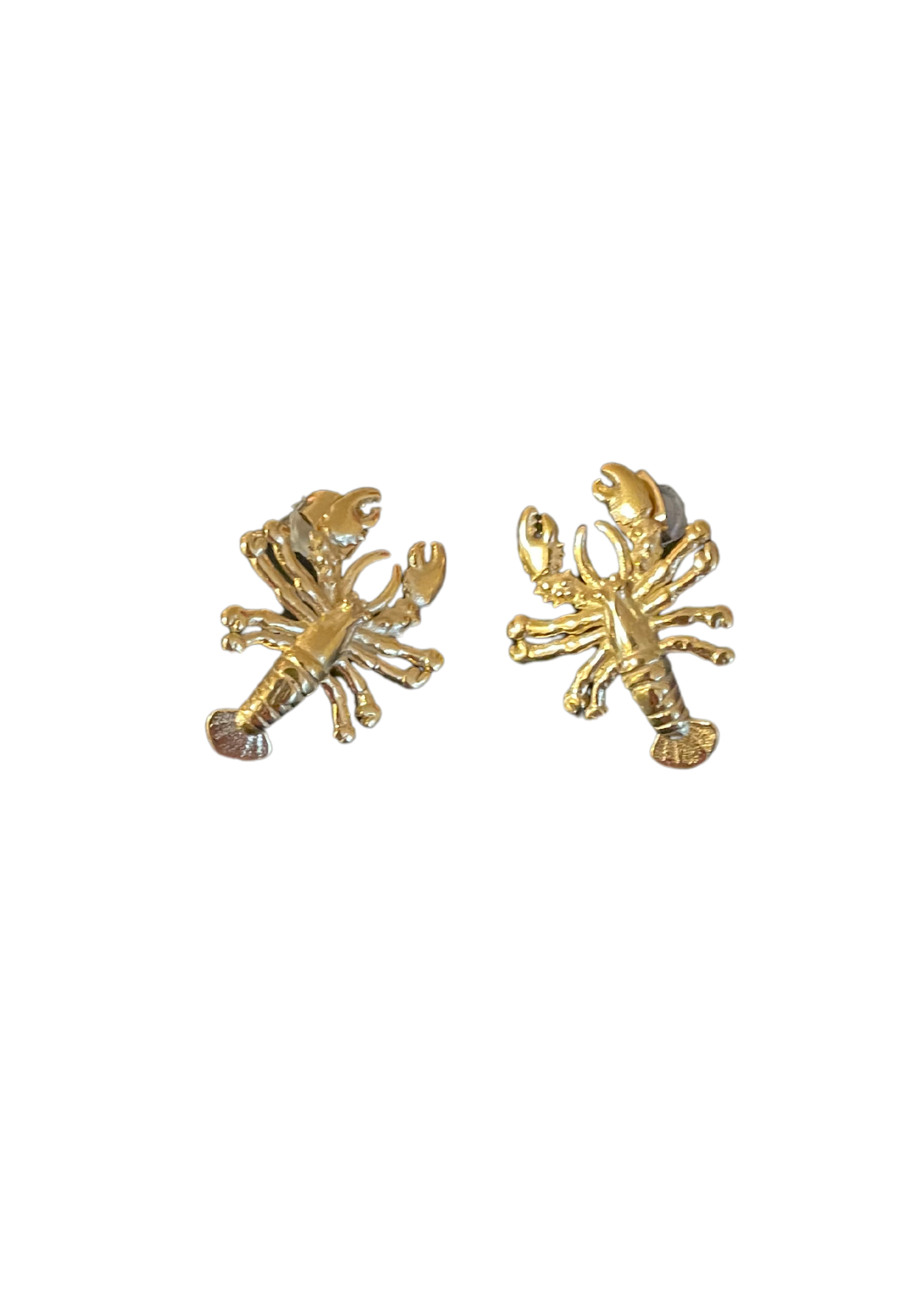 Golden Lobster Earrings ~ 2 pc